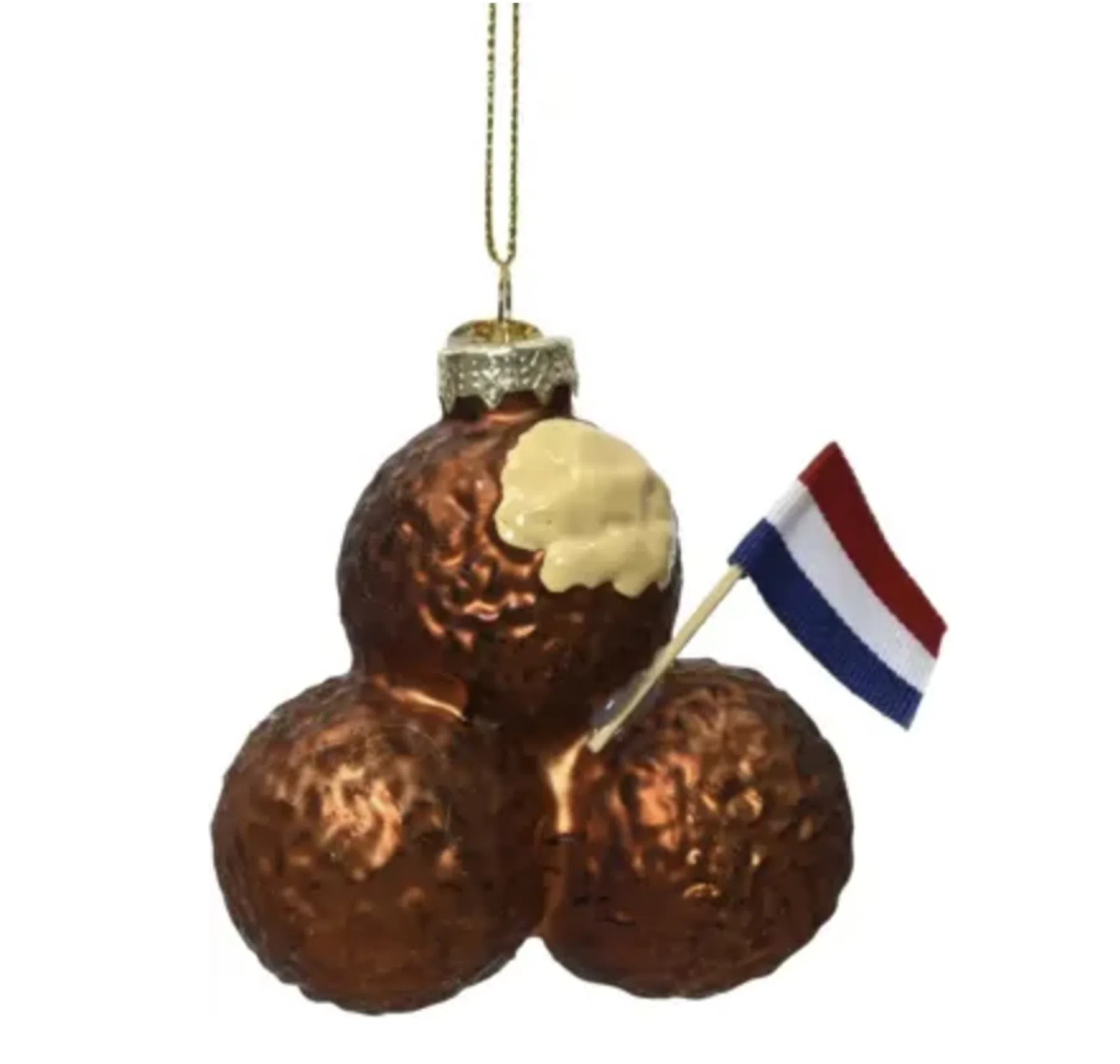 Glazen kerst ornament bitterballen
